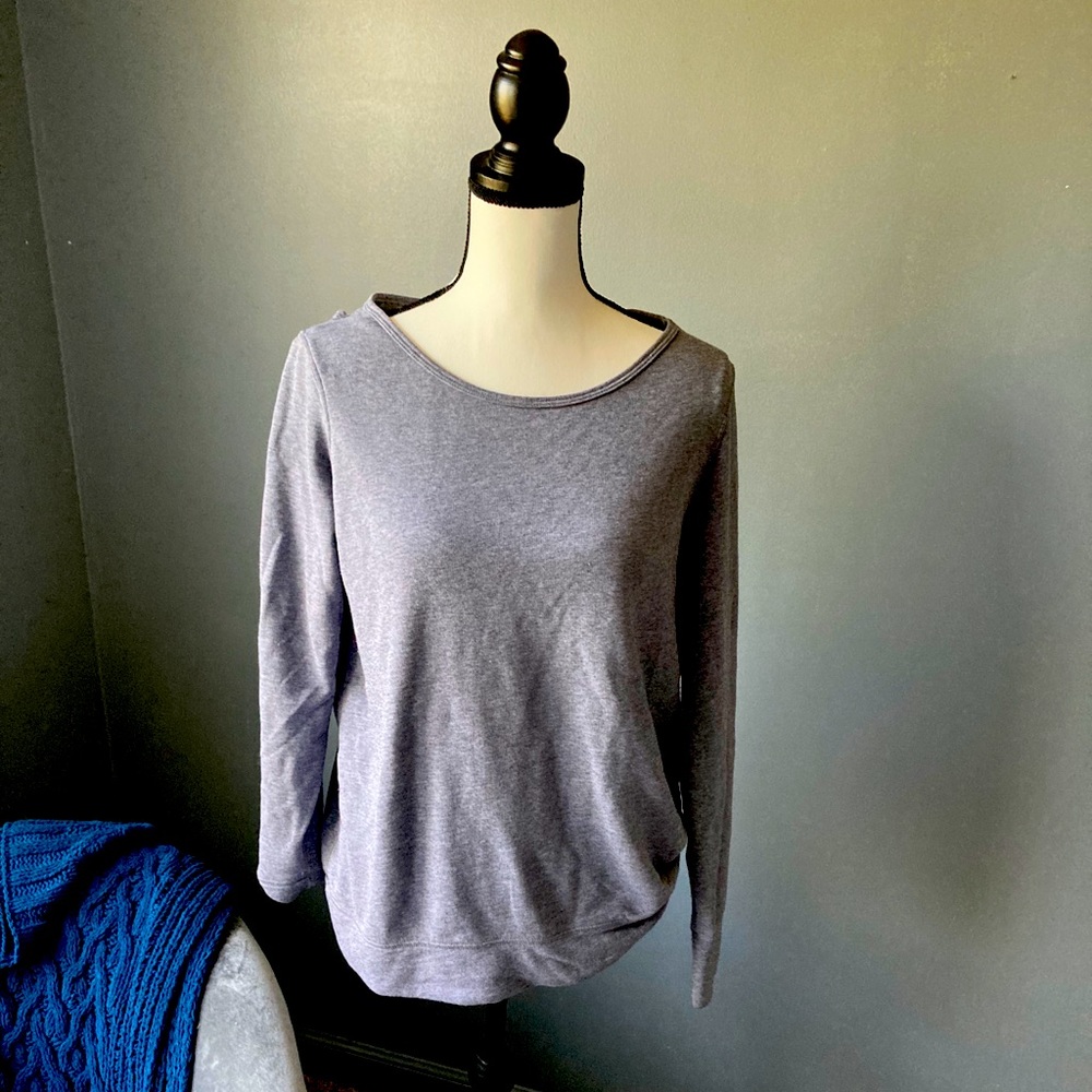 Gray keyhole workout sweatshirt